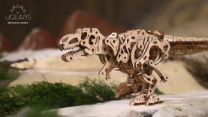 UGEARS Dinosaur 3D Model Kits - Jurassic Walking Tyrannosaurus Rex 3D Wooden Puzzles for Adults Kids and All Family- Dinosaur Model Kit Wooden Puzzles - DIY Mechanical Wooden T Rex Dinosaur 3D Puzzle for Birthday Gift Present Toys Xmas