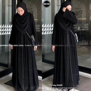 Safa Abaya Turki Viral Terbaru Bahan Jersey Mix Ceruty Aplikasi Swarovski