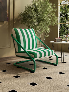 Simple Home Stripes Armchair Lazy Single-Seat Sofa Chair Leisure Chair High Backrest ORNs Mid-Ancient Accessible Luxury Chair