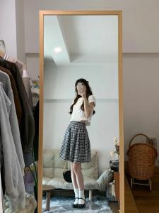 Váy Ngắn Chữ a Kẻ Caro Cổ Điển Kiểu Pháp Cho Nữ Mùa Hè Cạp Cao Dáng Ôm Đa Năng Váy Ngắn Chữ a