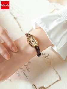 Julius | Đồng Hồ Nhỏ Cổ Điển Chống Nước Hình Vuông Đá Thạch Anh Đường