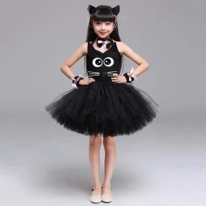 Tutu Dress Outfit & Black Cat Animal Halloween Costumes for Kids & Toddlers