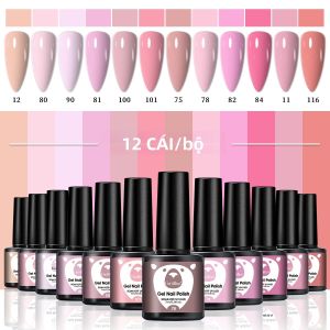 Bộ Sơn Móng Tay Gel Màu 12 Màu Sắc Tươi Sáng Không Mùi Dùng Được Với Đèn LED Kiểu Dáng Chuyên Nghiệp Chất Lượng Cao Mỗi Màu 7ml