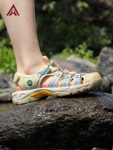 รองเท้าแตะชายหาด HUMTTO สำหรับผู้หญิง ฤดูร้อน ระบายอากาศได้ดี น้ำหนักเบา กันลื่น ทนทาน รองเท้าสำหรับเดินป่า ว่ายน้ำ ตกปลา