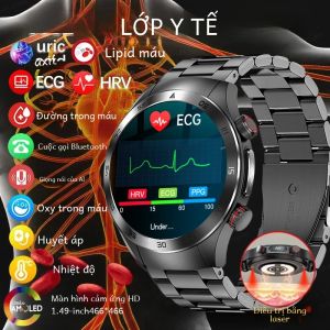 Đồng Hồ Thông Minh Y Tế 2024 Với Chức Năng Theo Dõi Sức Khỏe Trị Liệu Bằng Laser Giám Sát Đường Huyết Lipid Axit Uric Chức Năng Gọi Bluetooth Dành Cho Nam Và Nữ