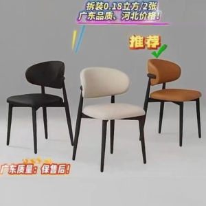Modern Simple Designer Dining Chair Backrest Leisure Home Restaurant Cafe Chair Non-rotatable Soft Padded Adult Use