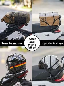 Elastic Bungee Cord Motorcycle Helmet Luggage Strap Fixed Elastic Rope for Electric Vehicle Back Seat Motorcycle Accessories