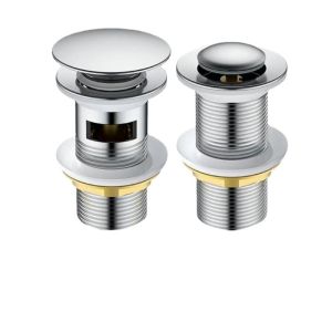OKKFINE Washbasin Push Pop Up Slotted Unslotted Sink Strainer Basin Drain Device Bath Stopper Basin Sink Tap