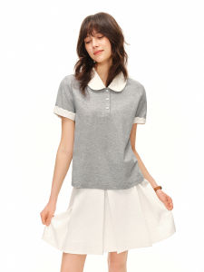 DUSHU | Layered Collar Polo Shirt Slimming