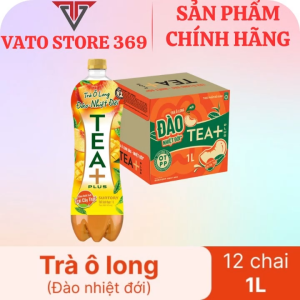 Trà ô long đào trái cây nhiệt đới TEA+ PLUS chai 1 lít