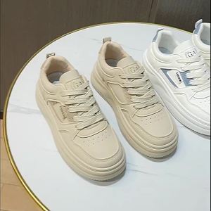 SH106 New white shoes 2024 Spring Summer Womens Shoes Breathable Platform Hight Increasing Board Shoes Casual Sports Hard-Wearing Tide