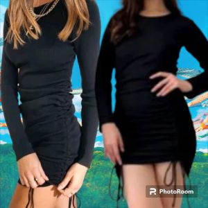 dress/lengan panjang/serut kanan kiri multi fungsi