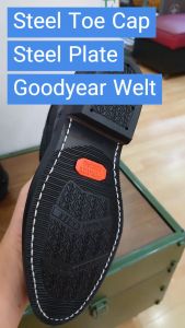 Police Mens 6" Premium Single Zip Safety Work Boots - Steel Toe Cap Steel Plate Goodyear Welt Genuine Leather M 93058