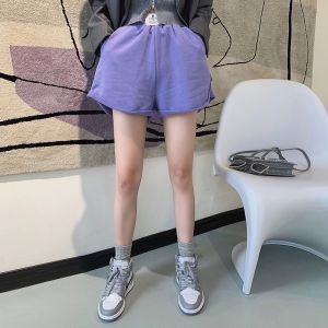 เอวสูงเอไลน์ กางเกงขาสั้น ผู้หญิงผ้าฝ้าย สไตล์สปอร์ต ม้วนขึ้นกุ๊น กางเกงลำลอง อลิซสไตล์ฤดูร้อน 2025 เทรนด์แฟชั่น