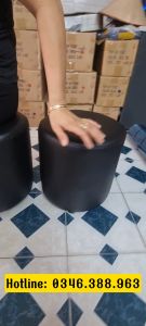 [Xả Kho - Giá Xưởng]Ghế Đôn Tròn Sofa Màu Đen Bọc Vải Ghế Bàn Trang Điểm Loại Tròn