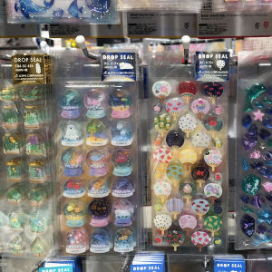 Japanese Style New Creative Refreshing Epoxy Transparent Glitter Exquisite Mobile Phone Tablet Seaside Cute Hand Account Resin Sticker