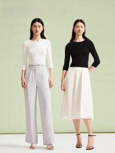 Vero Moda Womens Knitted Sweater round Neck Slim Fit Autumn Winter New Style Texture Citywalk Fashion Comfortable Fiber Blend