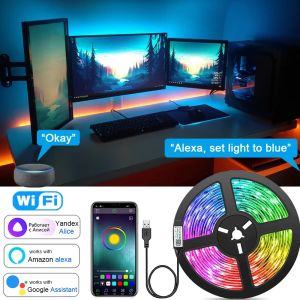 Vivalux USB LED Strip Lamp Smart Wifi RGBIC Dreamcolor LED 1/3/5M Strip 5V WS2812B Music Sync RGB Light Support Party Decor Atmosphere Lighting