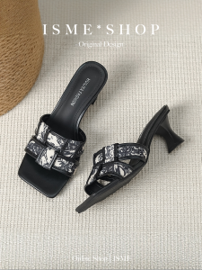 Womens Roman Style Thick Heel Slippers Summer Sandals Fairy Tale Outdoor Wearable Flat Bottom Rubber Sole Ultra Leather