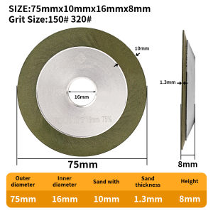 75/100/125/150mm Diamond Grinding Wheel Circular Resin Grinding Disc for Metal Tungsten Steel Milling Cutter Grinding Tools