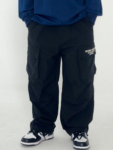 Casual Loose Childrens Workwear Trousers Multi-Pocket Boys Autumn Spring Long Pants Trendy Loose Fit Kids Clothing