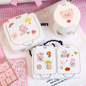 [Tặng kèm Sticker] Hộp nhựa đựng sticker đựng vật dụng 1 ngăn 2 ngăn xinh xắn - TamaChan