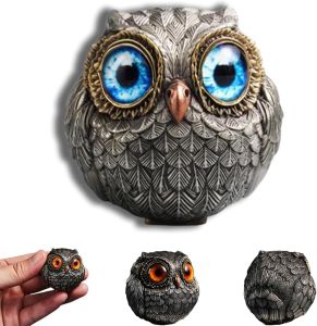 Realistic Owl Animal Figurines Lucky Owl Guardian Christmas Ornaments Mini Owl Statue Ornament Home Office Decor