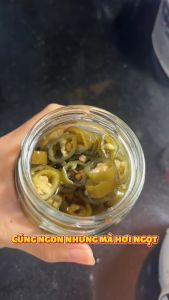 Chấm Cay Ớt Xanh Ngâm Giấm Singapore - Đồ chua ăn liền đóng hủ 1kg