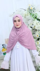 Yulian Hijab Adiba Instan Non Ped Jersey Premium - Kerudung Muslim Malay Oval - Santai Bergo Nyaman