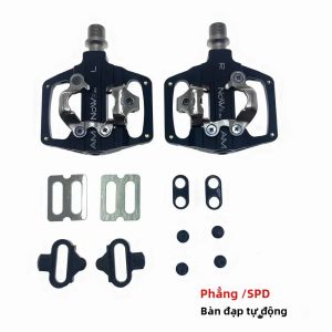 Dual SPD Flat/Lock Bàn Đạp Hợp Kim Nhôm MTB Thông Minh Bàn Đạp Xe Đạp 9/16 Phù Hợp Với Tự Khóa Bàn Đạp Phần Dành Cho Xe Đạp Leo Núi