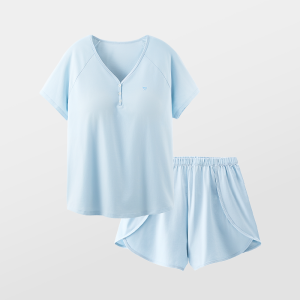 Summer Light Cooling Silky Home Wear Set With Pads