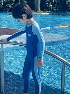 Đồ bơi liền thân dài tay bé trai chống nắng YOUYOU co giãn 4 chiều thời trang đi biển bể bơi DB32685