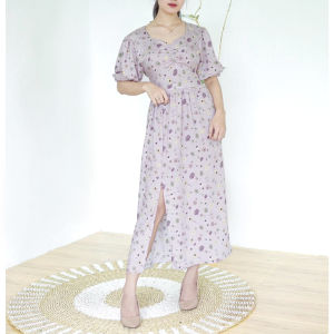 Soo Yun Dress Korean Style Sabrina Baju Wanita Motif Bunga Murah Big Size Limited Kualitas Premium