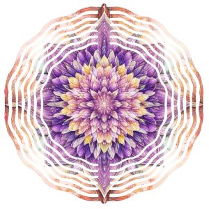 CIFbuy | 3D Elegant Abstract Floral Wind Chime - Purple Yellow Orange with 360 Hook for Garden Patio Balcony Christmas Gift