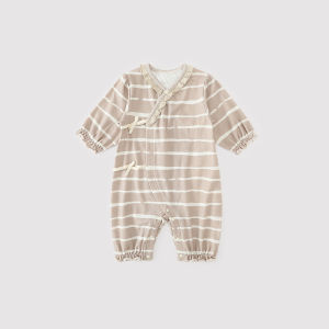 Princess Style Baby Girl Clothes Spring Autumn Newborn Romper Wrap Cotton Blend Fabric Infant Sleepwear Cute Stomach Clothes