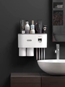 Magnetic Toothbrush Holder Bathroom Organizer Toothpaste Dispenser Smarthouse Storage Rack/MS
