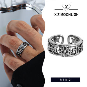 X.z. MOONLIGH วินเทจ Cross Punk Cincin Single เครื่องประดับสเตทเมนท์หนาแนวกอธิคใช้ได้ทั้งชายและหญิงทันสมัย