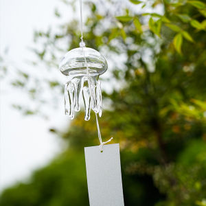 Modern Minimalist Glass Jellyfish Wind Chimes Ocean Bubble Dream Home Decorations Balcony Window Bedroom Living Room Small Gifts