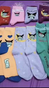 KAOS KAKI ANAK TK CEWEK MOTIF KUROMI/KAOS KAKI ANAK TK PAUD SD KARAKTER GAMBAR VIRAL