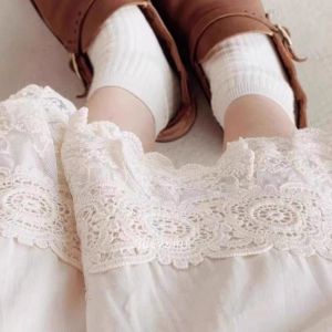 Lace Trimmed Wide Leg Pants under Dress Hanfu Style Summer Cheongsam Innerwear Prevent Exposure High Waist Nine Points Pants