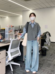 Áo Len Cardigan Dệt Kim Màu Xám Dáng Rộng Dành Cho Nữ Thời Trang Rộng Rãi Với Tay Áo Dài Bộ Đồ Công Sở Mùa Xuân Mùa Thu