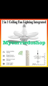 2 in 1 50w Ceiling Fan Light With Remote Control Fan Blade LED lights Bedroom Silent Fan Light Chandelier Ceiling Light