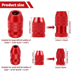 2Pcs Drill Depth Stop Adjustable Drilling Auxiliary Tool Electric Drill Woodworking Part For Drill Size 5/64"-3/16"15/64"-7/16"