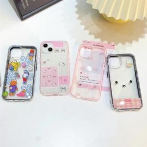 Red Cherry Bow Soft Phone Case For Samsung A37 A57 A17 A07 S26 Ultra S25 S24 A56 A36 A26 A16 2 IN 1 Transparent Shockproof Cover