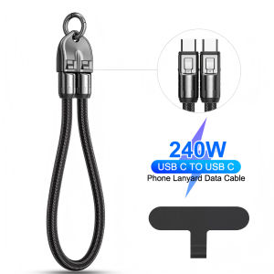 Cáp Sạc Siêu Nhanh PD240W Dây Đeo Điện Thoại Hợp Kim Kẽm USB C Cho Samsung iPhone Xiaomi - Dây Đeo Cổ Tay/cổ Với Khóa