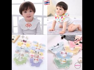 ผ้ากันเปื้อน ผ้ากันน้ำลาย สำหรับเด็ก 0-3 ปี ผ้าสาลูญี่ปุ่น ซับน้ำได้ดี ของใช้เด็กอ่อน กันเลอะ ผ้าสีร้อน โซด และคลาสเปียกชา สำหรับเด็ก Baby Newborn AS232