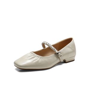 Belle | Ruffle Red Mary Jane Ballet Flats Easy-to-Wear Commuter Shoes