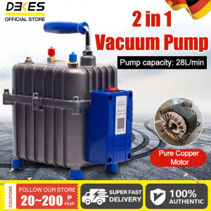 DEKES Vacuum Pump 2 in 1 28L for Vacuuming and Pumping Air / Car Air Conditioning Vacuum Pump Air Compress