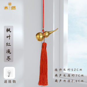 Indoor Outdoor Copper Alloy Gourd Ornament Lucky Charm Brass Tassel Hanging Decoration Creative Wall Mounted Home Decor Gift