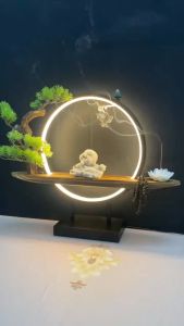 Thác Khói Trầm Hương Cùng Tượng Thần Tài Kết Hợp Đài Sen Tịnh An Decor.
